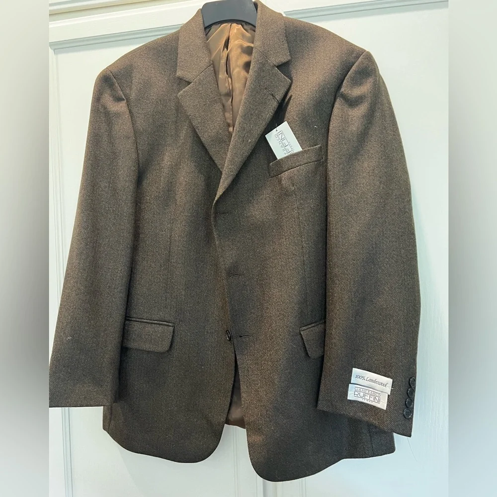 Ruffini Men's Brown  Blazer made of Lambswool. NWT. Size L